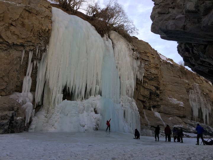 ice fall in Chadar Trek
